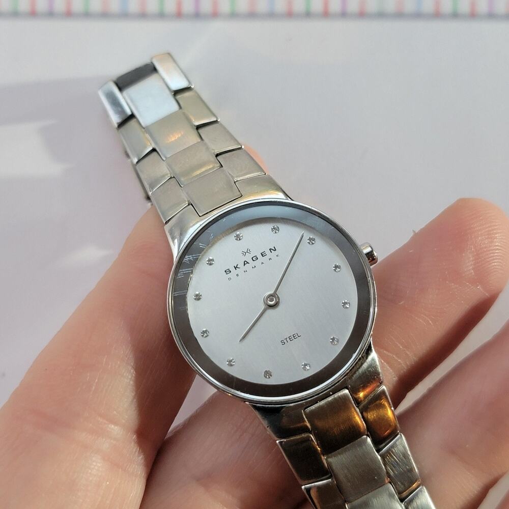Vintage Skagen 430SSXD Womens Watch Silver Dial Stainless Steel Bracelet Quartz